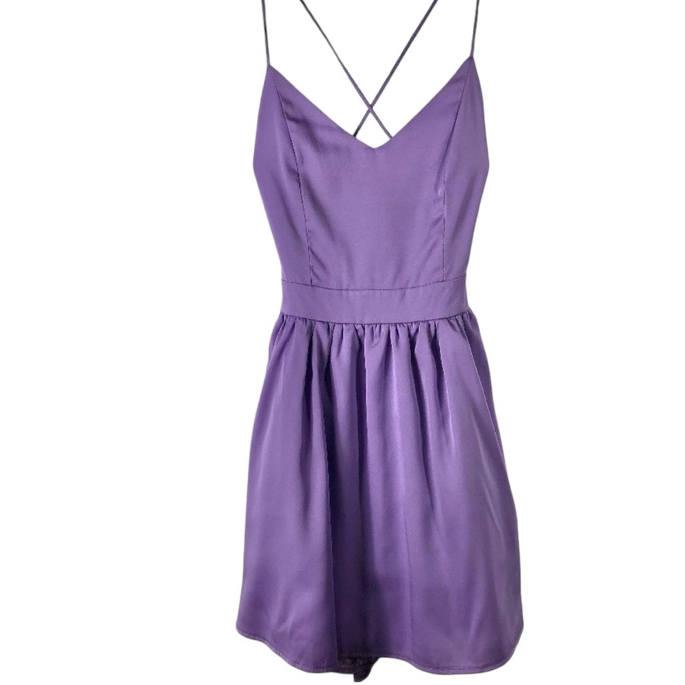 TOBI Purple Lavender Open Back Tulle Dress